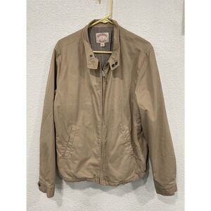 Vintage RARE Brooks Brothers Men's Light Weight BOMBER Jacket Tan Cotton Large